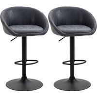 HOMCOM Barhocker 2er-Set Höhenverstellbare Barstühle mit Armlehne und Rücken aus Kunstleder Grau 57x50x84-104cm mit Fußstütze Aosom.de HOMCOM Barhocker 2er-Set Höhenverstellbare Barstühle mit Armlehne und Rücken aus Kunstleder Grau 57x50x84-104cm mit Fußstütze Aosom.de von HOMCOM