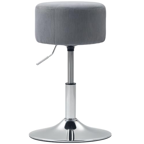 HOMCOM Barhocker Hoher Küchenhocker Höhenverstellbar 52-66 cm Gepolstert mit Cord Schwenkbar 360° für Esszimmer Toilette Tresen Grau HOMCOM Barhocker Hoher Küchenhocker Höhenverstellbar 52-66 cm Gepolstert mit Cord Schwenkbar 360° für Esszimmer Toilette Tresen Grau von HOMCOM