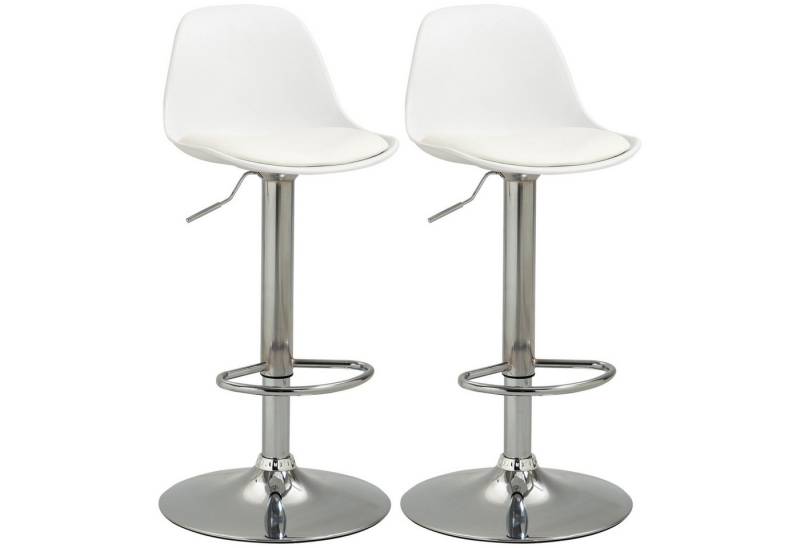 HOMCOM Barhocker höhenverstellbare, drehbare Drehstühle (Barstühle, 2 St., Sitzhocker), Weiß 40 x 42 x 82-104 cm von HOMCOM