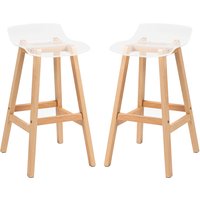 HOMCOM Barhocker hoher zeitgenössischer Design Acrylsitz - Set mit 2 Barhockern mit Fußstützen - 39B x 44T x 78H cm natürlich   Aosom von HOMCOM