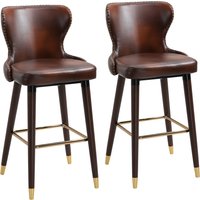 HOMCOM Barhocker 2er-Set eleganter Bistrostuhl mit Fußstütze & Rückenlehne, Esszimmerstuhl PU Braun 52x53x101cm Aosom.de HOMCOM Barhocker 2er-Set eleganter Bistrostuhl mit Fußstütze & Rückenlehne, Esszimmerstuhl PU Braun 52x53x101cm Aosom.de von HOMCOM