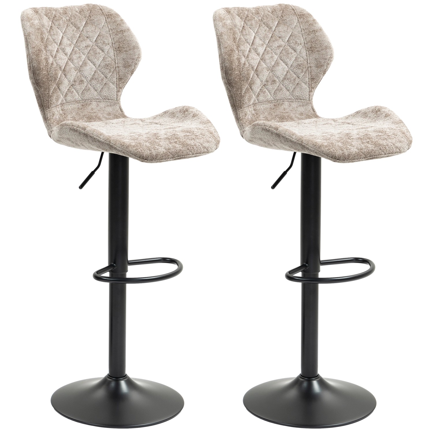 HOMCOM Barhocker mit Lehne Polyester Braun 51,5L x 48B x 91-112H m HOMCOM Barhocker mit Lehne Polyester Braun 51,5L x 48B x 91-112H m von HOMCOM