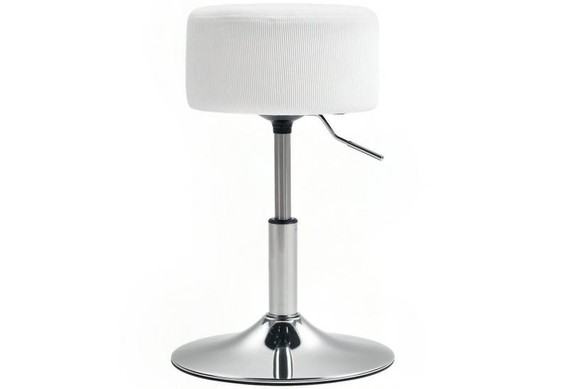 HOMCOM Barhocker mit Metallgestell, Cordoptik, Fußstütze (höhenverstellbar Küchenstuhl, 1 St., gepolstert 360° drehbar Barstuhl), für Küche, Wohnzimmer, Esszimmer Weiß von HOMCOM