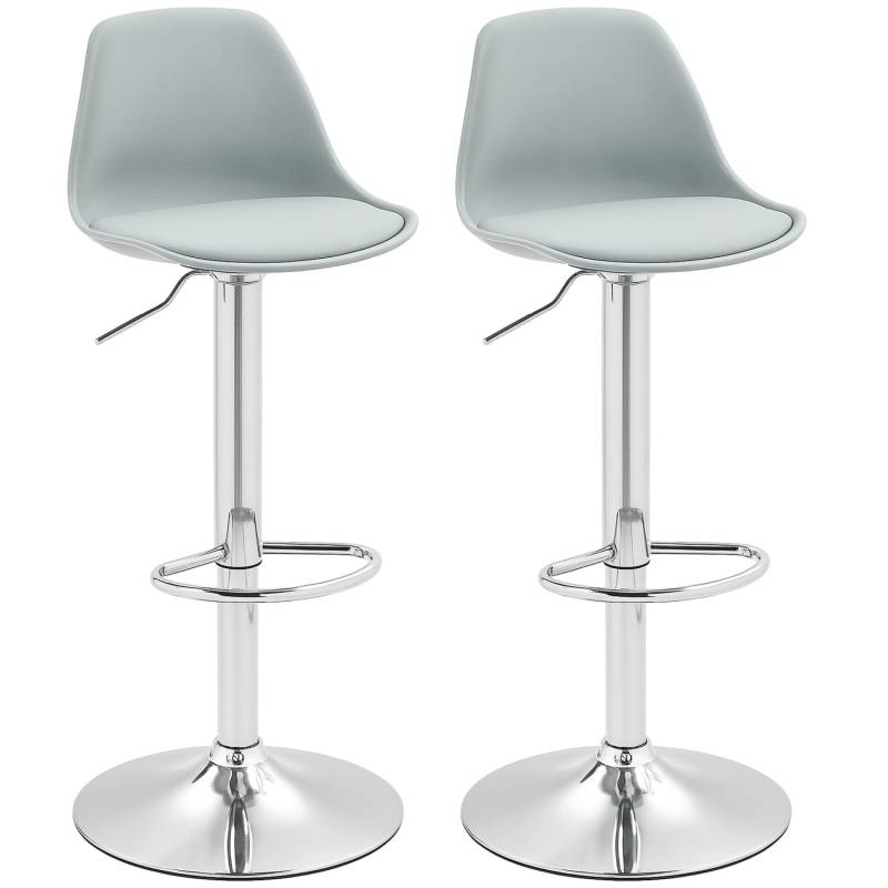 HOMCOM Barhocker mit Stahlgestell Kunstleder Grau 38L x 42B x 82-104H cm HOMCOM Barhocker mit Stahlgestell Kunstleder Grau 38L x 42B x 82-104H cm von HOMCOM