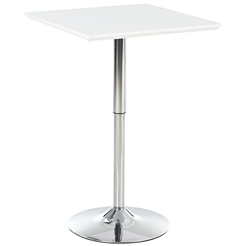 HOMCOM Bartisch Bistrotisch Pub Höhenverstellbarer Quadratischer Stehtisch Tisch Stahl Weiß 60 x 60 x 69-92 cm HOMCOM Bartisch Bistrotisch Pub Höhenverstellbarer Quadratischer Stehtisch Tisch Stahl Weiß 60 x 60 x 69-92 cm von HOMCOM