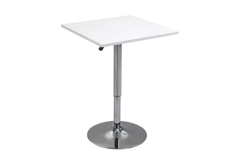 HOMCOM Bartisch Höhenverstellbar, kratzfeste Füße (Küchentisch für Wohnzimmer, Esszimmer, 1-St., Esstisch), 360° drehbar, Weiß von HOMCOM