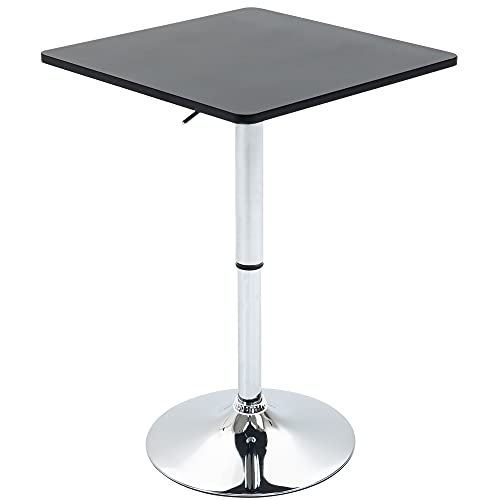 HOMCOM Bartisch Höhenverstellbar Küchentisch mit Drehbar Tischplatte, rutschfest Stehtisch für Esszimmer, Wohnzimmer, 60 x 60 x 69-93 cm, Schwarz HOMCOM Bartisch Höhenverstellbar Küchentisch mit Drehbar Tischplatte, rutschfest Stehtisch für Esszimmer, Wohnzimmer, 60 x 60 x 69-93 cm, Schwarz von HOMCOM