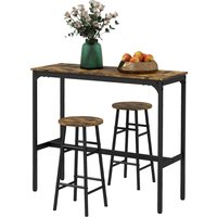 HOMCOM Bartisch-Set, 3tlg. Bartisch mit Barhocker Set, Essgruppe im Industriedesign, Küchentisch mit 2 Barhocker, für Esszimmer, Küche, Stahl, Rustikal-Braun Aosom HOMCOM Bartisch-Set, 3tlg. Bartisch mit Barhocker Set, Essgruppe im Industriedesign, Küchentisch mit 2 Barhocker, für Esszimmer, Küche, Stahl, Rustikal-Braun Aosom von HOMCOM