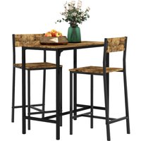 HOMCOM Bartisch Set Bartisch mit Barhocker-Set Esstisch mit 2 Stühlen mit Rückenlehne Küchentisch für Esszimmer, Küche, Rustikal-Braun Aosom HOMCOM Bartisch Set Bartisch mit Barhocker-Set Esstisch mit 2 Stühlen mit Rückenlehne Küchentisch für Esszimmer, Küche, Rustikal-Braun Aosom von HOMCOM