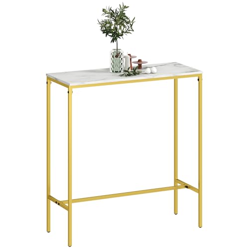 HOMCOM Bartisch Stehtisch Küchenhochtisch rechteckig mit Tischplatte in Marmoroptik und Stahlrahmen, für Esszimmer und Küche, 100 x 40 x 107 cm, goldfarben HOMCOM Bartisch Stehtisch Küchenhochtisch rechteckig mit Tischplatte in Marmoroptik und Stahlrahmen, für Esszimmer und Küche, 100 x 40 x 107 cm, goldfarben von HOMCOM