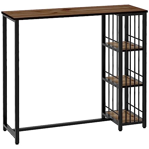HOMCOM Bartisch Stehtisch Tresentisch mit 3 Ablageflächen Bartheke Küchentisch mit Holzoptik, Stahlgestell, für Esszimmer, Küche, Braun, 120 x 40 x 105 cm HOMCOM Bartisch Stehtisch Tresentisch mit 3 Ablageflächen Bartheke Küchentisch mit Holzoptik, Stahlgestell, für Esszimmer, Küche, Braun, 120 x 40 x 105 cm von HOMCOM