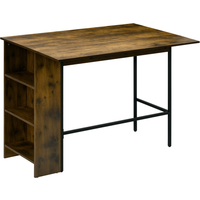 HOMCOM Bartisch Stehtisch mit 3 Regalfächern, Küchentisch Bistrotisch mit ausklappbarer Tischplatte, im Industrie Design für Wohnzimmer, Esszimmer   Aosom von HOMCOM