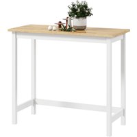 HOMCOM Bartisch Stehtisch mit Holzoptik, Küchentisch aus Massivholz für kleine Räume, Wohnzimmer, Esszimmer, 108 x 48 x 91 cm Eiche   Aosom von HOMCOM