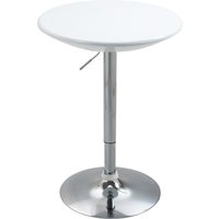 HOMCOM Bartisch moderner Esstisch Schreibtisch höhenverstellbar Metall ABS-Lackierung Weiß Ø61 x 76-97 cm für Küche & Wohnzimmer   Aosom.de von HOMCOM