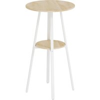 HOMCOM Bartisch rund mit Ablage, 55 x 95 cm – Moderner Hochtisch für 2 Personen, Holzoptik/Weiß, Metallgestell Aosom HOMCOM Bartisch rund mit Ablage, 55 x 95 cm – Moderner Hochtisch für 2 Personen, Holzoptik/Weiß, Metallgestell Aosom von HOMCOM