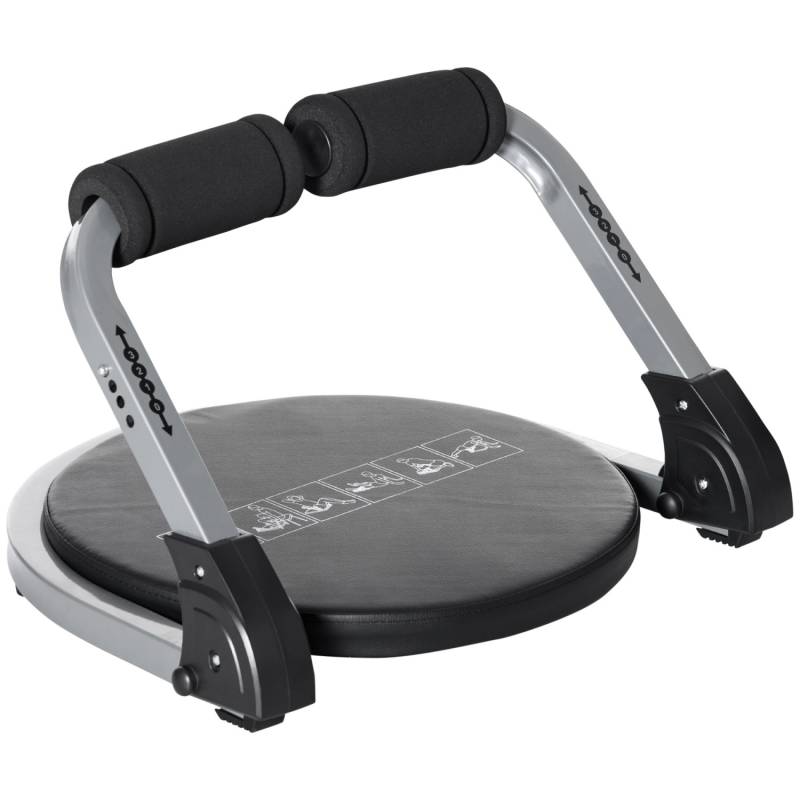 HOMCOM Bauchtrainer Klappbar mit Kissen Höhenverstellbar Schwarz 55 x 42x11-32cm von HOMCOM