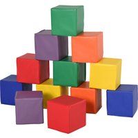 HOMCOM Bausteine für Kinder 12er-Set Schaumstoff-Bauklötze weich und sicher für 1-3 Jahre Kunstleder EPE Bauspielzeug   Aosom.de von HOMCOM