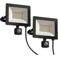 HOMCOM Baustrahler 2er Set 50W 5500LM 6000K IP65 Drehbar Dimmbar Arbeitsleuchte mit 3 Lichtmodi Kabel, tragbar Werkstattlampe für Garage Werkstatt Baustelle   Aosom von HOMCOM