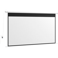 HOMCOM Elektrische Beamer-Leinwand 266 x 149 cm 16:9 mit Fernbedienung für Heimkino & Präsentationen, Metall, Weiß   Aosom.de von HOMCOM