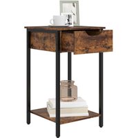 HOMCOM Beistelltisch, Couchtisch im industriell Design, Kaffeetisch Braun von HOMCOM