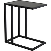 HOMCOM Beistelltisch, Couchtisch mit Marmoroptik, Kaffeetisch mit Metallrahmen, für Wohnzimmer, Schlafzimmer, 45 x 30 x 51,5 cm Schwarz   Aosom von HOMCOM