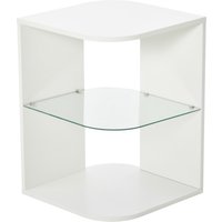 HOMCOM Beistelltisch 3-Schicht moderner Nachttisch mit 2 Ablagefächern geeignet für Wohnzimmer Schlafzimmer Material aus Spanplatte gehärtetem Glas Aosom HOMCOM Beistelltisch 3-Schicht moderner Nachttisch mit 2 Ablagefächern geeignet für Wohnzimmer Schlafzimmer Material aus Spanplatte gehärtetem Glas Aosom von HOMCOM