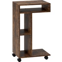 HOMCOM Beistelltisch C-Form Nachttisch mit 4 Regalen, Rollen, Couchtisch, Wohnzimmertisch Laptoptisch für Wohnzimmer Schlafzimmer 40 x 30 x 69 cm Rustikal-Braun Aosom HOMCOM Beistelltisch C-Form Nachttisch mit 4 Regalen, Rollen, Couchtisch, Wohnzimmertisch Laptoptisch für Wohnzimmer Schlafzimmer 40 x 30 x 69 cm Rustikal-Braun Aosom von HOMCOM