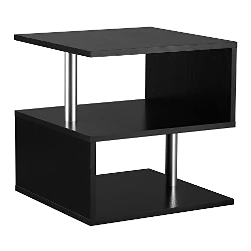 HOMCOM Beistelltisch Couchtisch Nachttisch mit 3 Regalen Sofatisch Kaffeetisch Wohnzimmertisch Modernes Design Spanplatte Metall Schwarz 50 x 50 x 50 cm HOMCOM Beistelltisch Couchtisch Nachttisch mit 3 Regalen Sofatisch Kaffeetisch Wohnzimmertisch Modernes Design Spanplatte Metall Schwarz 50 x 50 x 50 cm von HOMCOM