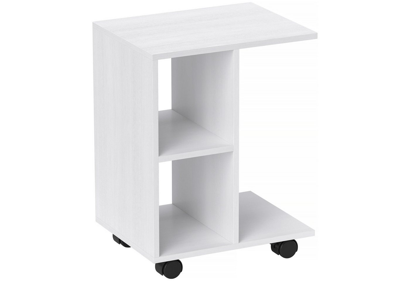 HOMCOM Beistelltisch Couchtisch mit Rollen in C-Form (Sofatisch, 1-St., Kaffeetisch), für kleine Bereiche, 45 x 35 x 58 cm, Weiß von HOMCOM