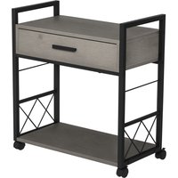 HOMCOM Beistelltisch Servierwagen mit Rädern Küchenwagen Kaffeetisch mit Schublade Ablage Grau 60x30x65cm für Küche & Wohnzimmer   Aosom.de von HOMCOM
