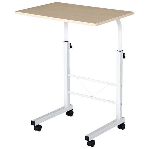HOMCOM Beistelltisch höhenverstellbarer Couchtisch mobiler Endschreibtisch mit Rädern Feststellbremsen C-Tische Spanplatte Stahl Eisen Kunststoff Weiße Ahornfarbe 60 x 40 x 68-78 cm HOMCOM Beistelltisch höhenverstellbarer Couchtisch mobiler Endschreibtisch mit Rädern Feststellbremsen C-Tische Spanplatte Stahl Eisen Kunststoff Weiße Ahornfarbe 60 x 40 x 68-78 cm von HOMCOM