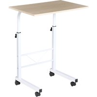 HOMCOM Beistelltisch höhenverstellbar Couchtisch mobil mit Rädern & Bremsen, C-Tisch aus Spanplatte & Stahl, vielseitig einsetzbar   Aosom.de von HOMCOM