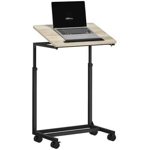 HOMCOM Beistelltisch in C-Form, Höhenverstellbarer Couchtisch mit Rollen, Sofatisch Laptop-Tisch für kleine Räume, Wohnzimmer, 55 x 36 x 62,5-82,5 cm, Weiß HOMCOM Beistelltisch in C-Form, Höhenverstellbarer Couchtisch mit Rollen, Sofatisch Laptop-Tisch für kleine Räume, Wohnzimmer, 55 x 36 x 62,5-82,5 cm, Weiß von HOMCOM