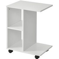 HOMCOM Beistelltisch in C-Form, Kaffeetisch, Couchtisch, Standtisch, Eckschreibtisch, E1-Spanplatte, Weiß, 45 x 35 x 58 cm Aosom HOMCOM Beistelltisch in C-Form, Kaffeetisch, Couchtisch, Standtisch, Eckschreibtisch, E1-Spanplatte, Weiß, 45 x 35 x 58 cm Aosom von HOMCOM