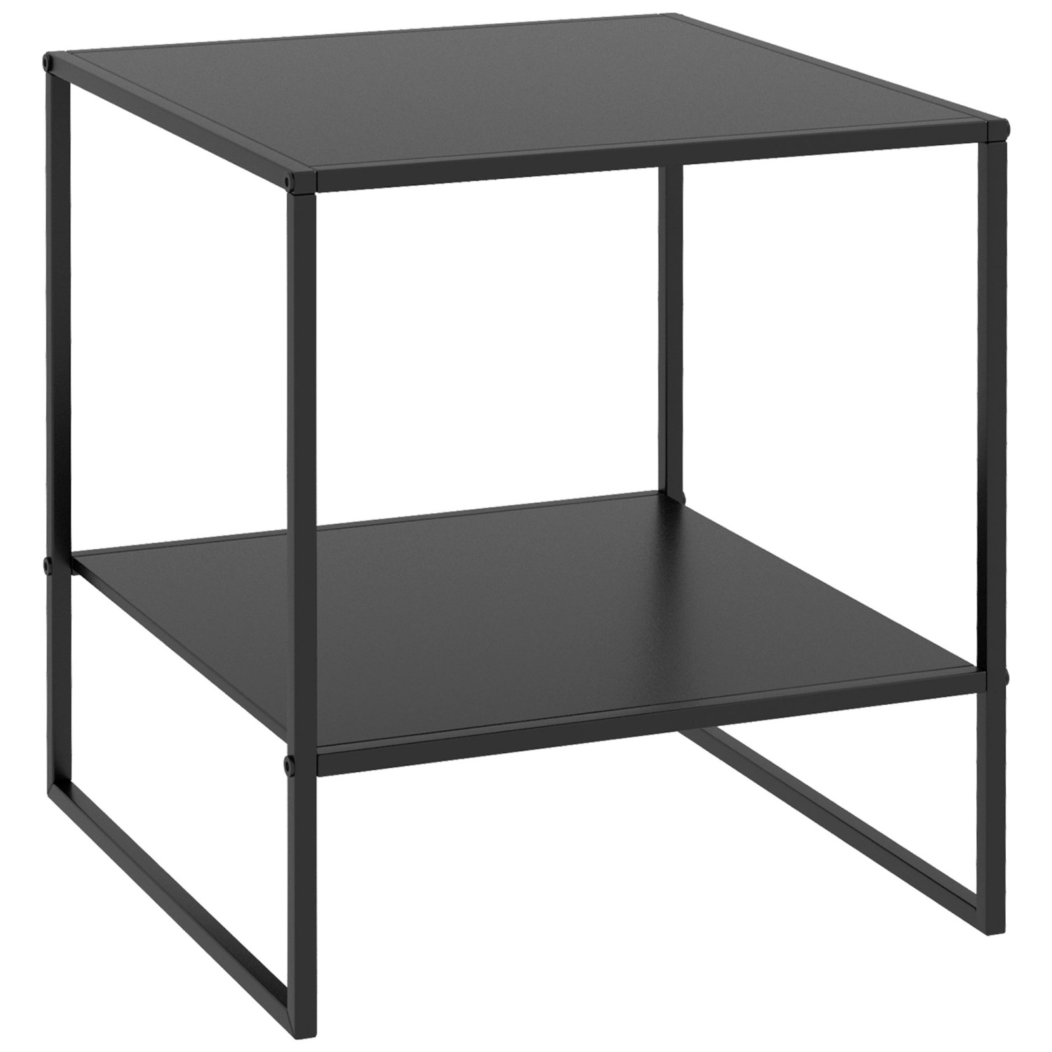 HOMCOM Beistelltisch mit Ablage Stahlrahmen Schwarz 40 x 40 x 45 cm HOMCOM Beistelltisch mit Ablage Stahlrahmen Schwarz 40 x 40 x 45 cm von HOMCOM