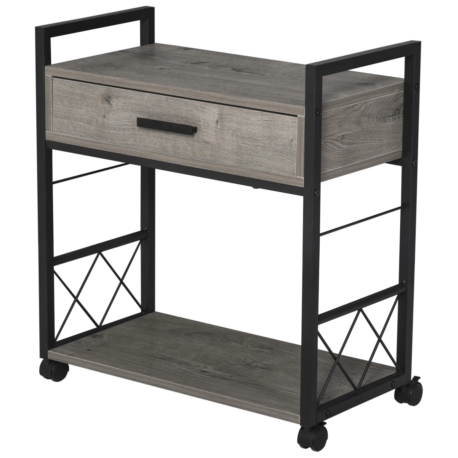 HOMCOM Beistelltisch mit Schublade Ablage Beweglich Grau 60 x 30 x 65 cm HOMCOM Beistelltisch mit Schublade Ablage Beweglich Grau 60 x 30 x 65 cm von HOMCOM