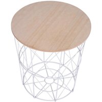 HOMCOM Beistelltische 2teilig natur Metall H/D: ca. 45x40 cm von HOMCOM
