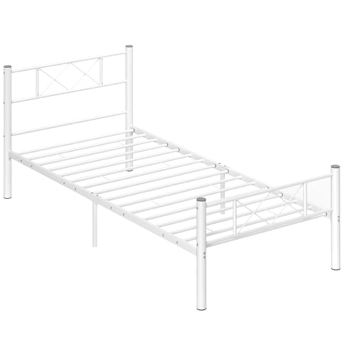HOMCOM Bettrahmen für Matratze 200 x 90 cm, Bettgestell 88 cm hoch Einzelbettgestell aus Stahl, für Schlafzimmer Gästezimmer, Weiß HOMCOM Bettrahmen für Matratze 200 x 90 cm, Bettgestell 88 cm hoch Einzelbettgestell aus Stahl, für Schlafzimmer Gästezimmer, Weiß von HOMCOM