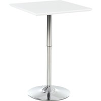 HOMCOM Bistrotisch Pub Bartisch höhenverstellbar quadratisch 60x60cm Stahl weiß 71-92cm für Küche oder Garten   Aosom.de von HOMCOM