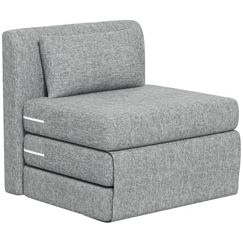HOMCOM Bodensessel 2-in-1 Klappbar Schlafsofa mit Leinenoptik, Gepolstert Bodenstuhl bis 240 kg belastbar für Wohnzimmer, Schlafzimmer, Grau HOMCOM Bodensessel 2-in-1 Klappbar Schlafsofa mit Leinenoptik, Gepolstert Bodenstuhl bis 240 kg belastbar für Wohnzimmer, Schlafzimmer, Grau von HOMCOM
