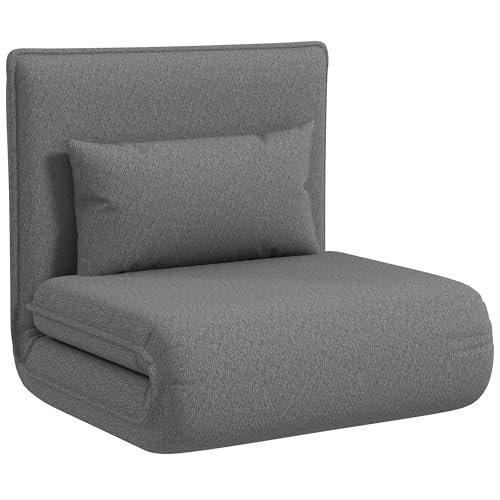 HOMCOM Bodensofa 3-in-1 Klappbar Schlafsofa mit 6-Fach verstellbar Rückenlehne Kissen Gepolstert Sofabett mit Schlaffunktion, bis 150 kg belastbar, für Schlafzimmer, Wohnzimmer, Dunkelgrau HOMCOM Bodensofa 3-in-1 Klappbar Schlafsofa mit 6-Fach verstellbar Rückenlehne Kissen Gepolstert Sofabett mit Schlaffunktion, bis 150 kg belastbar, für Schlafzimmer, Wohnzimmer, Dunkelgrau von HOMCOM