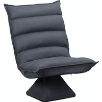 HOMCOM Relaxsessel Bodensofa 360° drehbar mit 5-stufig verstellbarer Rückenlehne, Stahl Dunkelgrau für entspanntes Sitzen   Aosom.de von HOMCOM