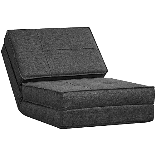 HOMCOM Bodensofa klappbar Schlafsessel Bodenstuhl 5-stuhfig verstellbar Klappsessel Schlafsofa Sofabett Einzelsofa Dunkelgrau 61 x 73 x 58 cm HOMCOM Bodensofa klappbar Schlafsessel Bodenstuhl 5-stuhfig verstellbar Klappsessel Schlafsofa Sofabett Einzelsofa Dunkelgrau 61 x 73 x 58 cm von HOMCOM