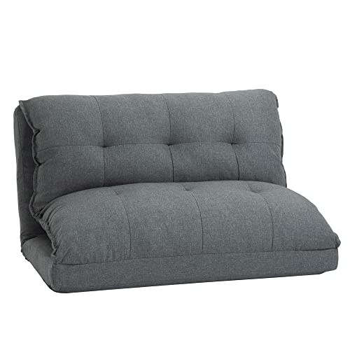 HOMCOM Bodenstuhl 2-in-1 Bodensofa Schlafsofa 13 Positionen Verstellbare Rückenlehne für Wohnzimmer Leinen 100 x 71 x 54 cm Grau HOMCOM Bodenstuhl 2-in-1 Bodensofa Schlafsofa 13 Positionen Verstellbare Rückenlehne für Wohnzimmer Leinen 100 x 71 x 54 cm Grau von HOMCOM