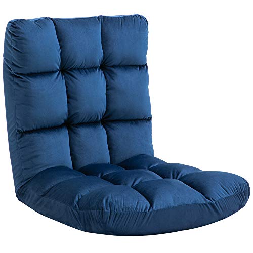 HOMCOM Bodenstuhl 3-in-1 Klappbar Bodensessel mit Rückenlehne 13 Positionen Verstellbare Klappliege Sitzkissen Blau Metall Schaumstoff 55 x 71 x 53,5 cm HOMCOM Bodenstuhl 3-in-1 Klappbar Bodensessel mit Rückenlehne 13 Positionen Verstellbare Klappliege Sitzkissen Blau Metall Schaumstoff 55 x 71 x 53,5 cm von HOMCOM