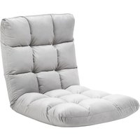 HOMCOM Bodenstuhl 3-in-1 klappbar mit verstellbarer Rückenlehne 13 Positionen Klappliege Grau Metall Schaumstoff 55x71x53,5cm für Wohnzimmer & Garten   Aosom.de von HOMCOM