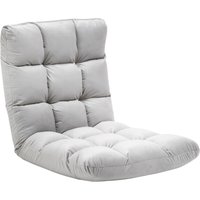 Homcom - Bodenstuhl 3-in-1 Klappbar Bodensessel mit Rückenlehne 13 Positionen Verstellbare Klappliege Sitzkissen Grau Metall Schaumstoff 55 x 71 x von HOMCOM