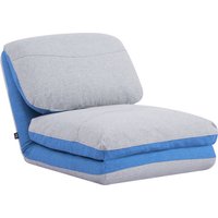 HOMCOM Bodenstuhl - Klappbare Gästematratze - Umwandelbarer Stuhl - Verstellbare Rückenlehne in 5 Positionen - Polyester-Leinenoptik Hellgrau Blau Aosom HOMCOM Bodenstuhl - Klappbare Gästematratze - Umwandelbarer Stuhl - Verstellbare Rückenlehne in 5 Positionen - Polyester-Leinenoptik Hellgrau Blau Aosom von HOMCOM