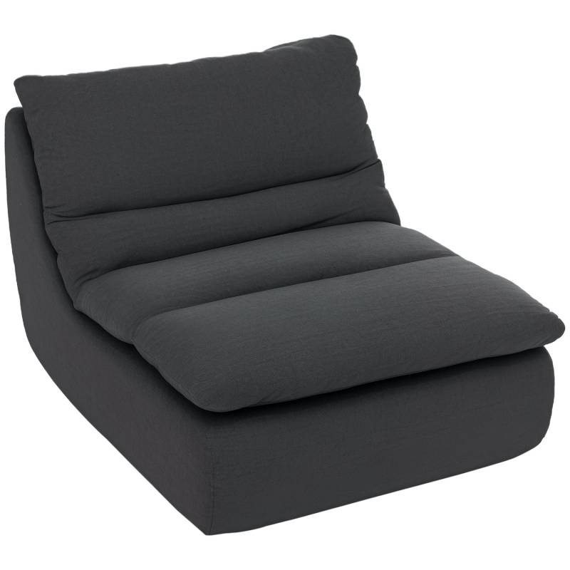 HOMCOM Bodenstuhl mit Einteiligem für Zuhause Büro 103L x 82B x 75H cm Grau von HOMCOM