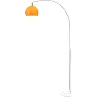 HOMCOM Bogenstandlampe mit Fußschalter und rundem Lampenschirm, moderne Stehlampe aus Marmor, Metall und Kunststoff, 26x90x180 cm, Weiß und Orange   Aosom von HOMCOM